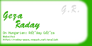 geza raday business card